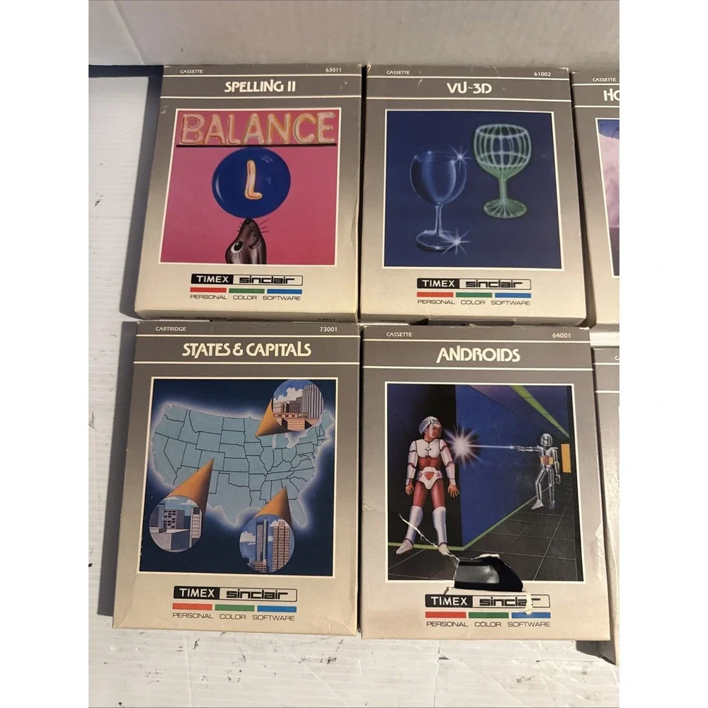 Lot Of 6 Vintage 1983 Timex Sinclair Cassette Games Androids Word play 1. Etc